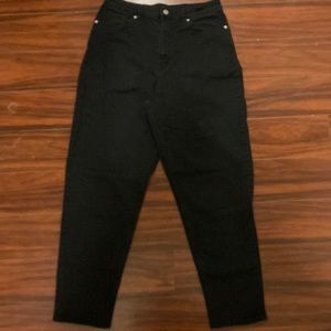 H&M mom loose fit twill pants size 12 black